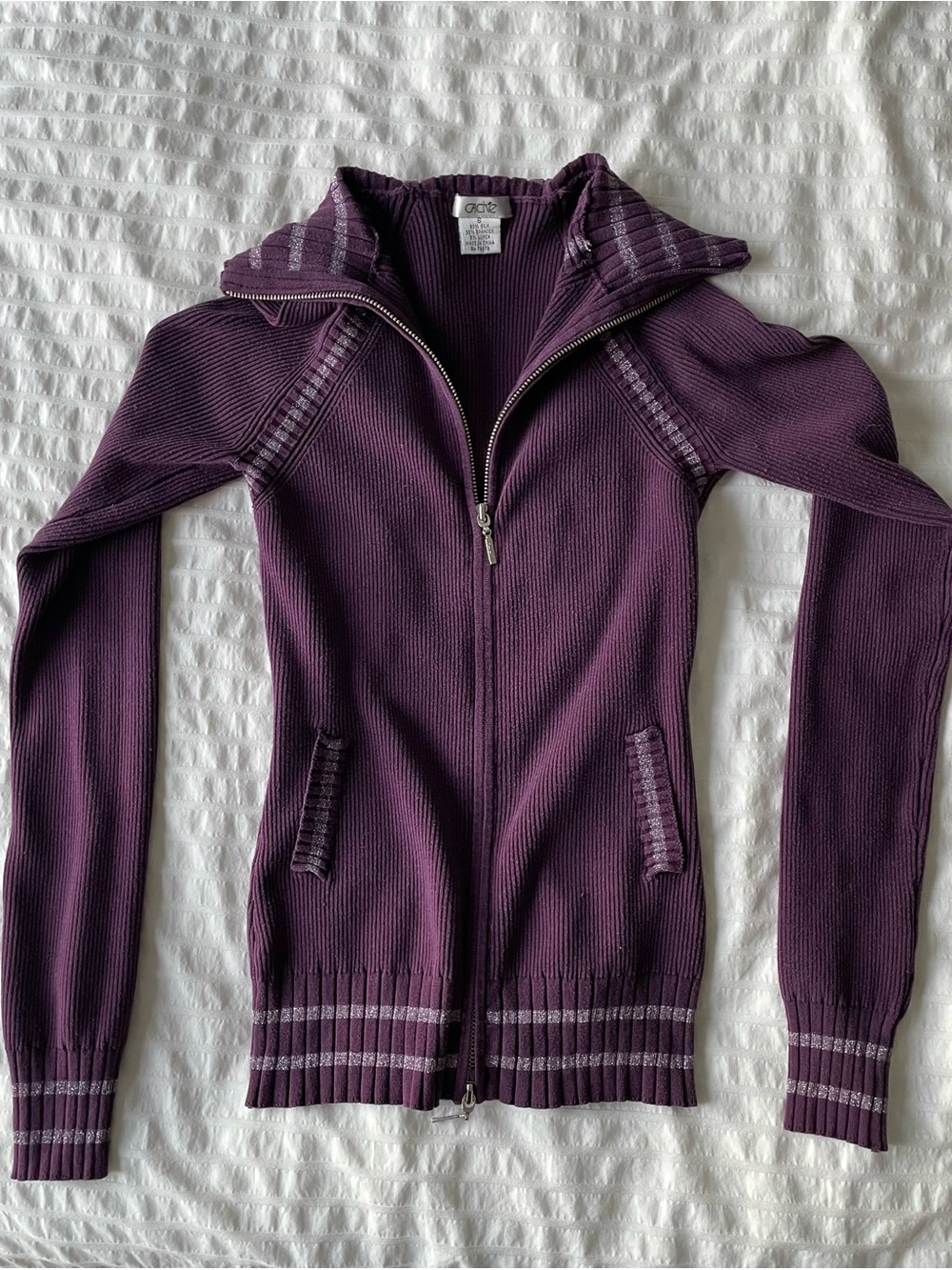 Vintage Silk Blend Zip Jacket Size Small